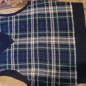 Polo by Ralph Lauren Blue and Green V-Neck Sweater